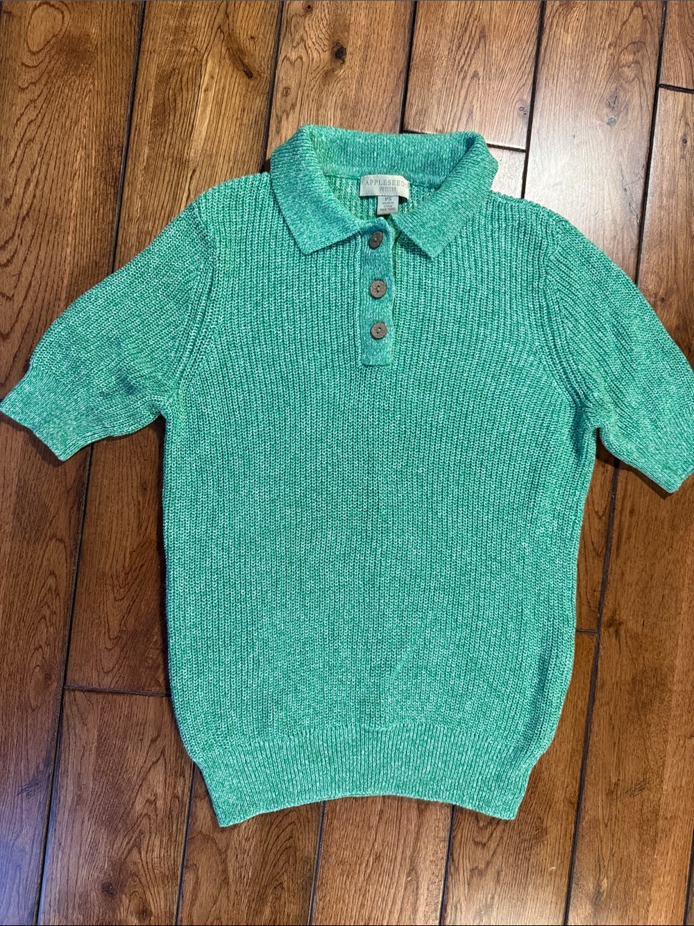 Appleseed's Mint-Green Short Sleeve Knit Polo with Button Placket